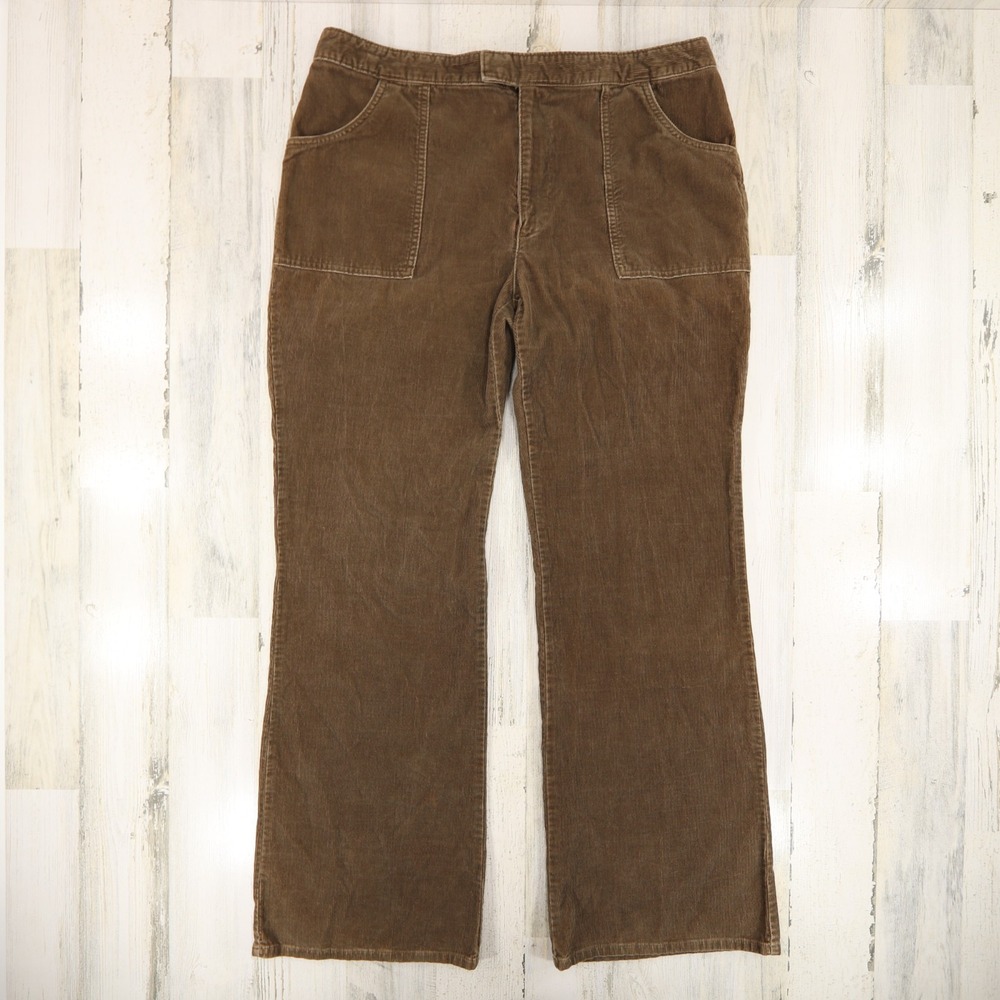 Vintage Gap Flare Corduroy Pants Womens Size 16 Olive Green Boho Y2K